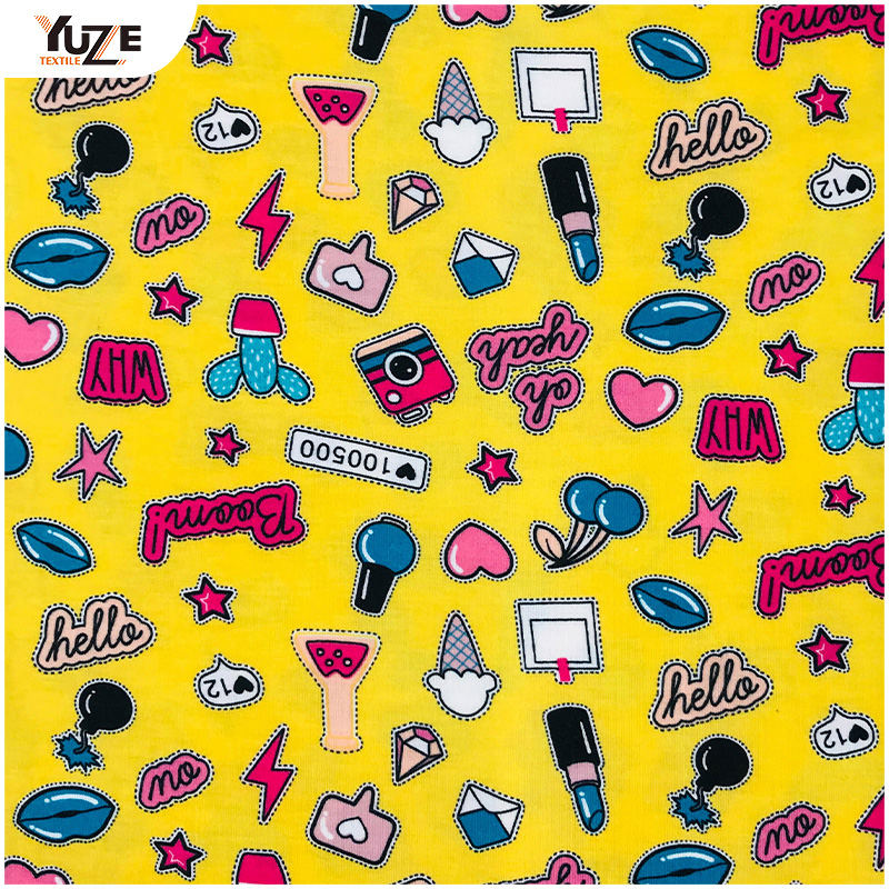 YZS18-278 Poly SPUN Jersey Spandex nyomtatás