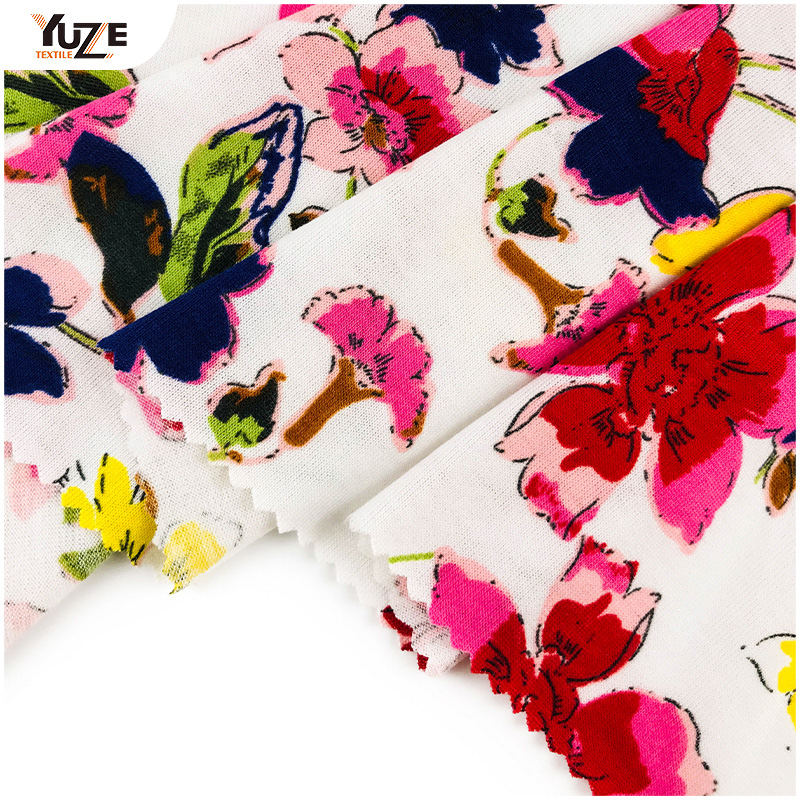 YZS18-455 Poly SPUN Jersey Spandex nyomtatás