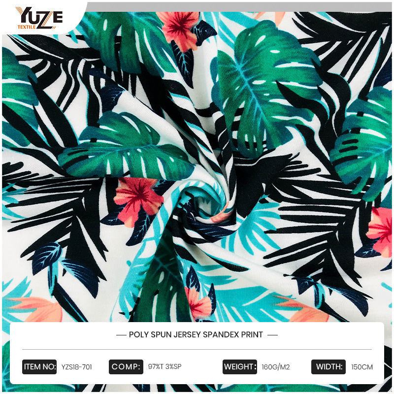 YZS18-701 Poly SPUN Jersey Spandex nyomtatás