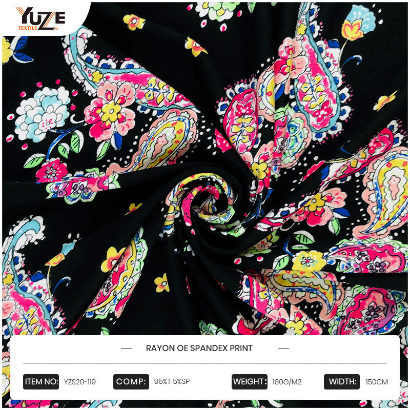 YZS20-119 Rayon OE spandex nyomtatás