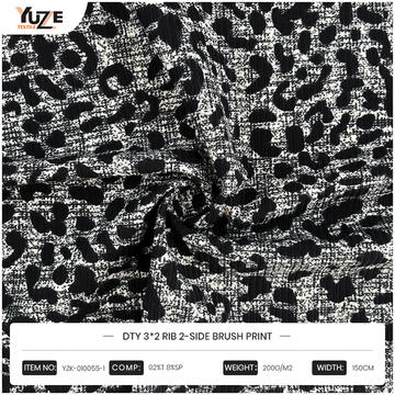 YZK-010055-1 DTY 3*2 RIB 2-SIDE Kefe Print YZK-010055-1 DTY 3*2 RIB 2-SIDE Kefe Print