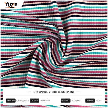 YZK-010055-11 DTY 3*2 RIB 2-SIDE Kefe Print YZK-010055-11 DTY 3*2 RIB 2-SIDE Kefe Print