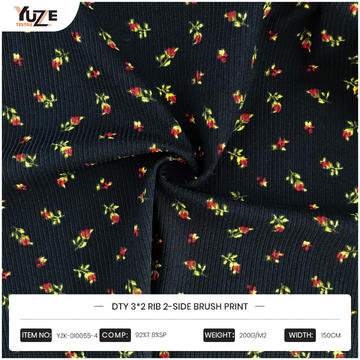 YZK-010055-4 DTY 3*2 RIB 2-SIDE Kefe Print YZK-010055-4 DTY 3*2 RIB 2-SIDE Kefe Print