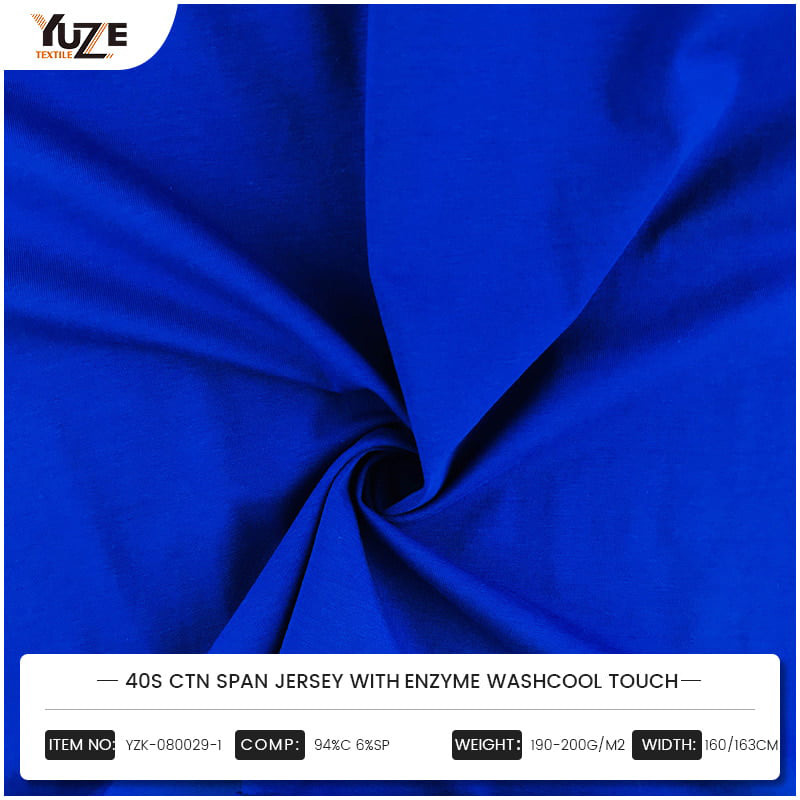 YZK-080029-1 40S CTN Span Jersey Withelzyme Washcool Touch